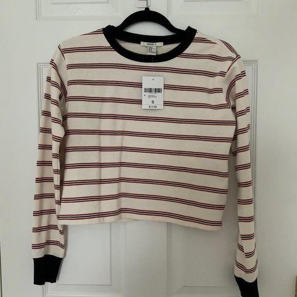 Striped crop sweatshirt - Picture 1 of 4